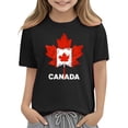 thumbnail image 2 of OGLCCG Kids Canada Flag T-Shirt Boys Girls Retro Canadian Maple Leaf Short Sleeve Tees Summer Cotton Crewneck Pullover Tops 3-10 Years, 2 of 5