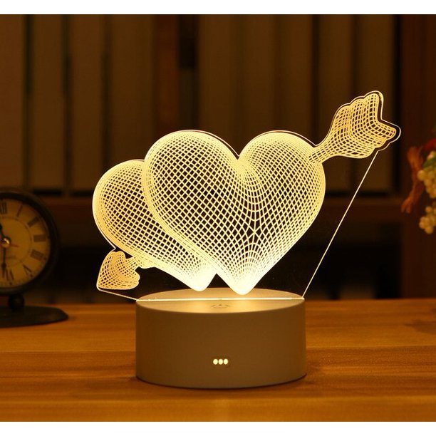 Luz de noche Led USB creativa, decoración del Día de San Valentín, luces nocturnas, regalo de cumpleaños de novia, lámpara de noche de decoración de boda