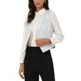thumbnail image 4 of INSPIRE CHIC Vintage Vest for Women's Button Up Jacquard Steampunk Suit Waistcoat with Pockets S Silver, 4 of 6