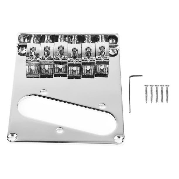 6 String Electric Guitar Fixed Bridge, Metal Hardtail Bridge Replacement for Telecaster
