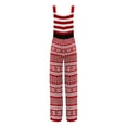 thumbnail image 5 of Outfmvch Jumpsuits for Women Rompers for Women Christmas Knitted Overalls Pants Loose Christmas Snowflake Knitted Jumpsuit Baggy Jeans Red XL, 5 of 8