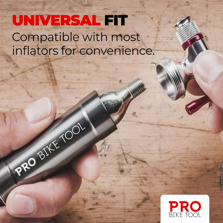 PRO BIKE TOOL 16g Threaded CO2 Cartridges, Compact, Quick Bike