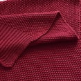 thumbnail image 6 of Throw Blanket Cotton Moss Stitch Soft Warm Blanket for Couch Sofa Chair Decorative Knit Blanket Red 60"x78", 6 of 6