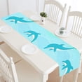 thumbnail image 4 of YUSDECOR Blue Dolphins Pattern Table Runner for Kitchen Wedding Party Home Decor 14x72 inch, 4 of 4