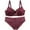 Wine, variant on yillto Womens Bra Sets 2 Piece Lace V Neck Bralettes and High Waist Panty Matching Underwear Outfits