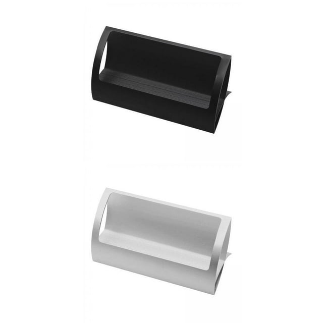 2 elegantes tarjeteros de metal para oficina, estuche para tarjetas de presentación, expositor para tarjetas de presentación Negro y Plata