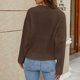 thumbnail image 5 of Suéter de cuello en V para mujer, suéter de punto suelto de color sólido de invierno, suéter de manga larga con cuello en V, tops de poliéster para mujer, 5 of 6