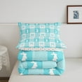 thumbnail image 4 of Cute Rabbit Comforter Set Toddler Size,Spring Easter Animal Princess Bowknot Bedding Set for Kids Teens,Teal Geometric Plaids Kawaii Bow Patchwork Down Comforter,2 Pcs 1 Pillowcase, 4 of 6