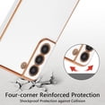thumbnail image 3 of for Samsung Galaxy S21 5G Case Luxury Plating Edge Case Cover Slim Lightweight Glossy Bling Phone Case Soft TPU Shockproof Bumper Case Electroplated Case,White, 3 of 10