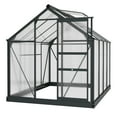 thumbnail image 3 of Outsunny 6.2' x 8.3' x 6.6' Polycarbonate Greenhouse, Heavy Duty Outdoor Aluminum Walk-in Green House Kit with Vent Door for Backyard Garden, Gray, 3 of 10