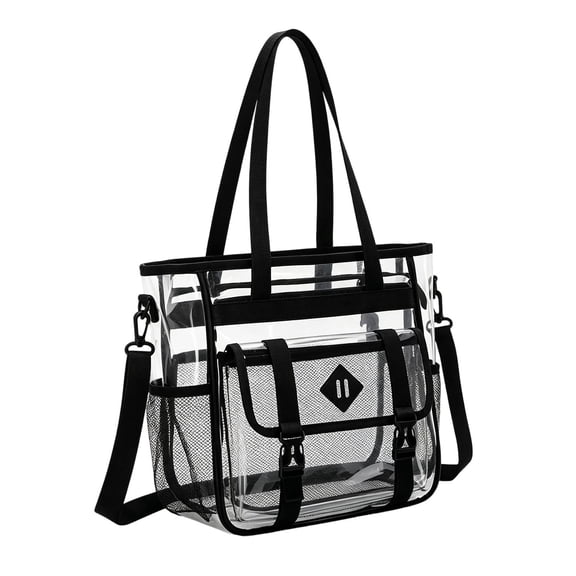 Clear Tote Bag,Clear Bag for Stadium Events See Through Bag for Women Transparent Concert Bag with Adjustable Shoulder Straps