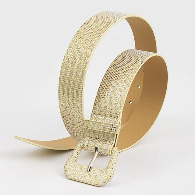 Moda mujer cinturón ancho pretina Pin hebilla Jeans decorativo Punk traje vestido cintura cadena para Unisex señoras año Nuevo boda fiesta Dorado Fernando Cinturón de mujer