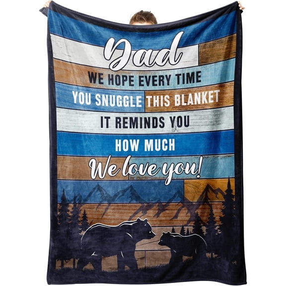 LHSHID Gifts for Dad Blanket Fathers Day Dad Gifts from Daughter Son Dad Birthday Gift Best Dad Ever Gifts Throw Blanket 30x40in