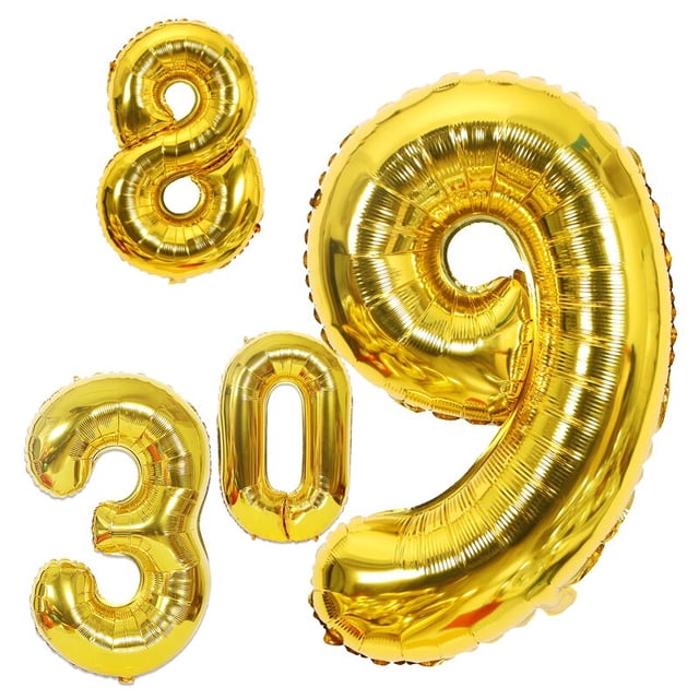 Globos de números de lámina de oro rosa de plata grande de 40 pulgadas, Globos digitales, decoraciones para fiestas de cumpleaños y bodas, suministros para Baby Shower