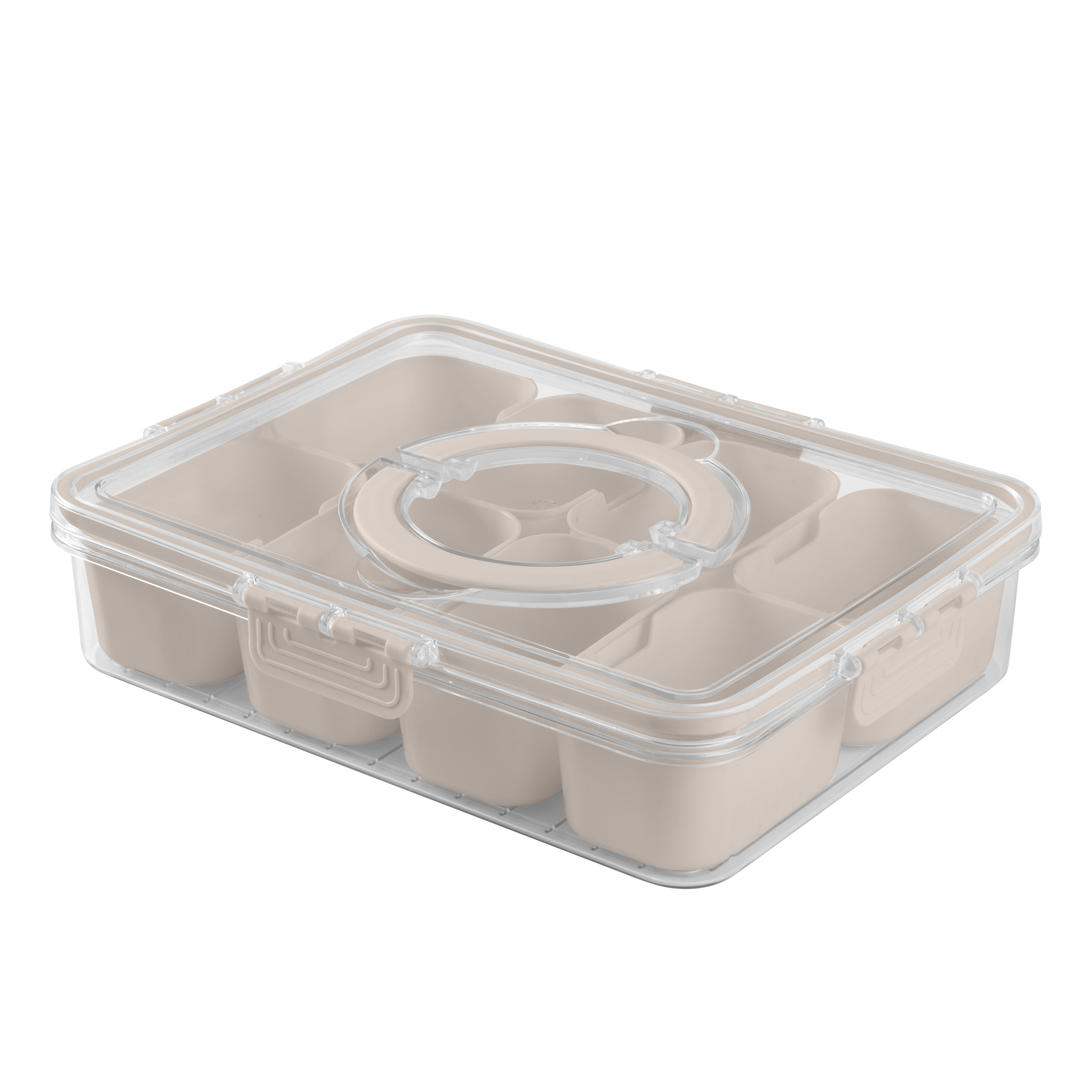 (4 pack) Cook With Color Snackle Box for Kids Lunch Box and Snack Container, Brown