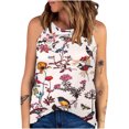 thumbnail image 1 of Verano mujer moda cuello redondo sin mangas estampado Casual Tee Tops Wmkox8yi bvn3591, 1 of 5