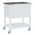 thumbnail image 4 of Linon Kerr 2-Drawer 2-Tier Mobile Serving Cart with Stainless Steel Top, 22" Length, White, 4 of 20