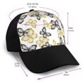 thumbnail image 2 of Naloa Golden Glitter Butterflies Adult adjustable Print Baseball Hat, Patchwork curved brim baseball capfor Men and Women, One Size, 2 of 5
