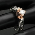 thumbnail image 3 of Rosebud Engagement Ring Solitaire Rose Gold Plated Womens Ginger Lyne Collection Size 10, 3 of 5