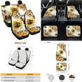 thumbnail image 4 of Yuyamidu Bee Car Seat Cover Set of 15 Yellow Sunflower Auto Carpet Mats Steering Wheel Cover Seat Belt Pad Car Gear Shift Cover Rearview Mirror Cover for Truck Sedan, 4 of 6