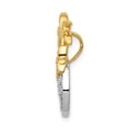 thumbnail image 2 of 14K Two-Tone Gold Charm Pendant Diamond Round Double Palm Tree And Wave Chain Slide, 2 of 4