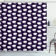 thumbnail image 1 of Ambesonne Rain Shower Curtain, Raining Cumulus Clouds, 69"Wx84"L, Dark Purple and White, 1 of 3