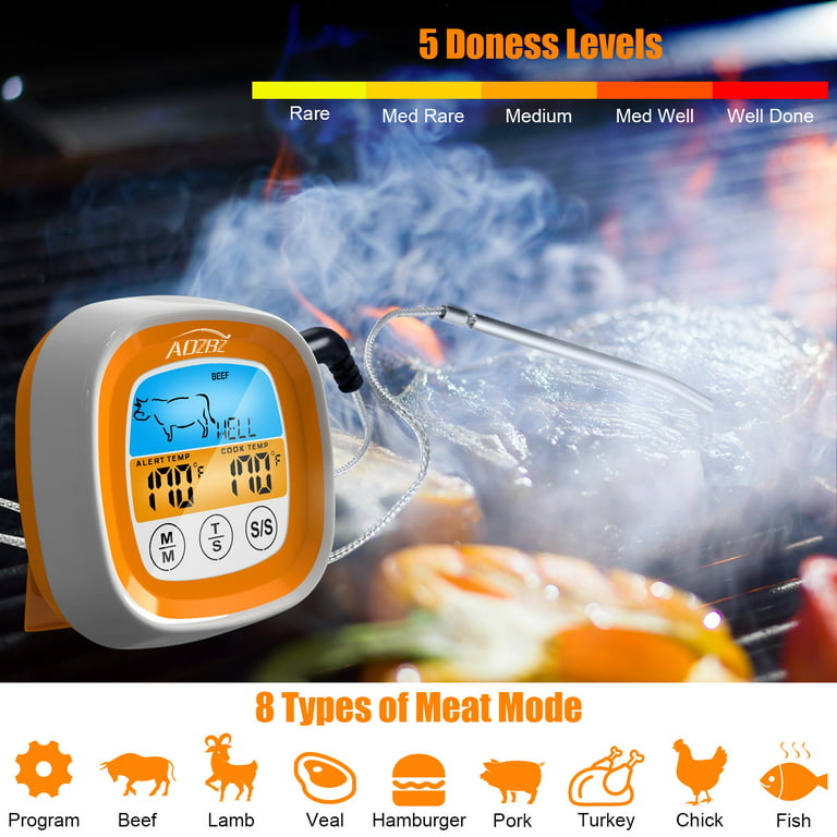 BFOUR Meat Thermometer Digital Instant Read LCD Big Screen Roasting Kitchen  Thermometer Best for Food, Meat, Grill, Milk, . (Need to replace new