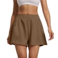 thumbnail image 5 of Only Moment Women's Summer Shorts Polyester,Spandex Ankle Golf Pants Pull On Business Casual Travel Dress Pants with Pockets Yoga Shorts with Pockets for Wowomen Coffee,M, 5 of 5