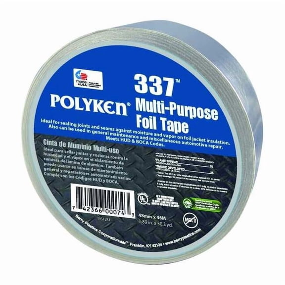 Polyken Foil Tape,1 7/8 in x 50 1/4 yd,Aluminum 337