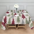 thumbnail image 3 of Multicolor Christmas Tree Pattern Square Tablecloth,Waterproof Square Table Cover,Wipeable Spillproof Washable Table Cover for Home Kitchen Party Decor 42"X42"(107x107cm), 3 of 6