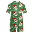 thumbnail image 4 of Tnhcen Women's Christmas Pajamas Set 2-Piece Holiday Pajama Shorts Set Christmas Pajamas Soft Sleepwear Short Sleeve Pajama Set with Collar Homewear Set, 4 of 9