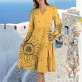 thumbnail image 4 of HAJWOH Fall Dresses for Women Fashion Long Sleeve Bridesmaid Dresses Lightweight V-Neck Church Dresses Yellow XL, 4 of 4