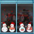 thumbnail image 1 of Pegatina Fondo de cristal de ventana de Navidad de cuatro pequeños muñecos de nieve, 1 of 5
