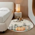 thumbnail image 2 of Fall Pumpkins Round Area Rug 8Ft Washable Large Circle Rugs for Living Room Dorm, Thanksgiving Vintage Maple Leaf Plant Non-Slip Carpet Floor Mats Indoor Outdoor Carpet Runner Aesthetic Home Decor, 2 of 8