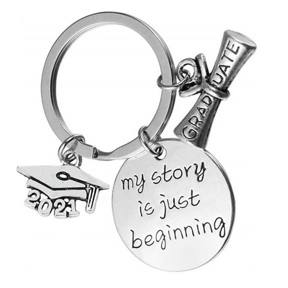 Valentine's Day Gifts for Woman Class Of 2021 School Keychain Keyring Memorial Graduation Gift Stainless Steel B