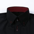 thumbnail image 4 of Men's Casual Shirt Long Sleeve Turn-down Collar Double Breasted Shirt Color Match Top, 4 of 5