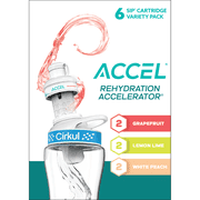 Cirkul Accel Flavor Cartridge Variety Pack, 6-Pack (2 Grapefruit, 2 Lemon Lime, 2 White Peach)