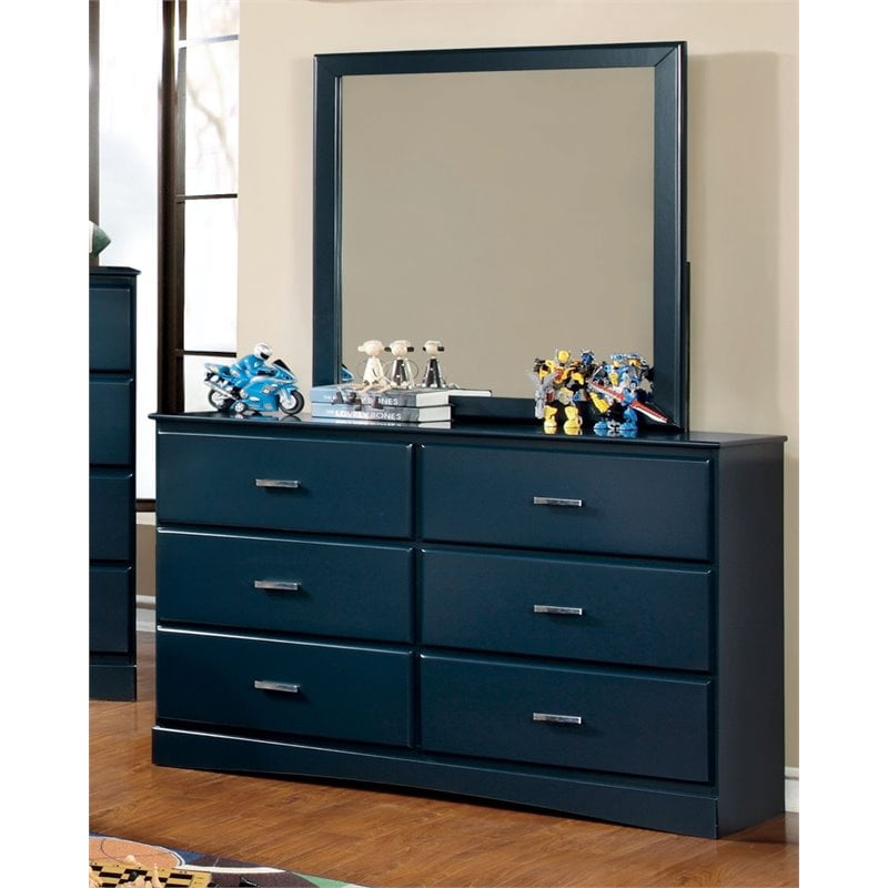 Furniture Of America Geller 6 Drawer Dresser And Mirror Set In