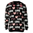 thumbnail image 4 of Xdegoge Valentine's Day Sweatshirt Women Love Heart Print Tops Long Sleeve Holiday Fashion Outfit Soft Oversized Crewneck Couples Matching Sweatshirts, 4 of 9