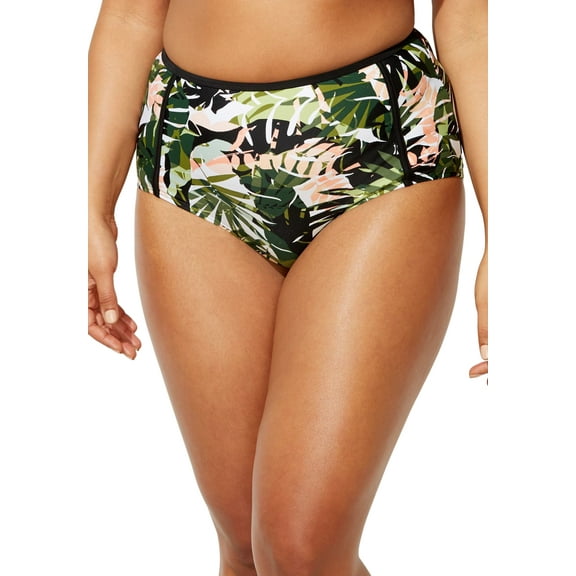 Swimsuits for All Women's High Waist Piped Swim Brief
