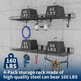 thumbnail image 4 of 4 Pack Garage Wall Shelf, Wall Mounted Storage Shelves, Heavy Duty Metal Shelves for Room Wall, Loads 160 LBS Floating Shelves Mesh Storage Rack for Garage, Office, Basement,Wall Cabinet and Kitchen, 4 of 8