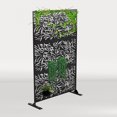 thumbnail image 3 of Neutypechic Decorative Privacy Screen Outdoor Divider with Stand Metal Corten Steel 76" x 47.2" x 15.7" Black, 3 of 5
