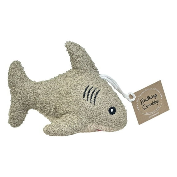 Plantlife Soft Shark Ramie Bath Scrubby – Handmade with Cotton and Natural Ramie for Gentle Cleansing