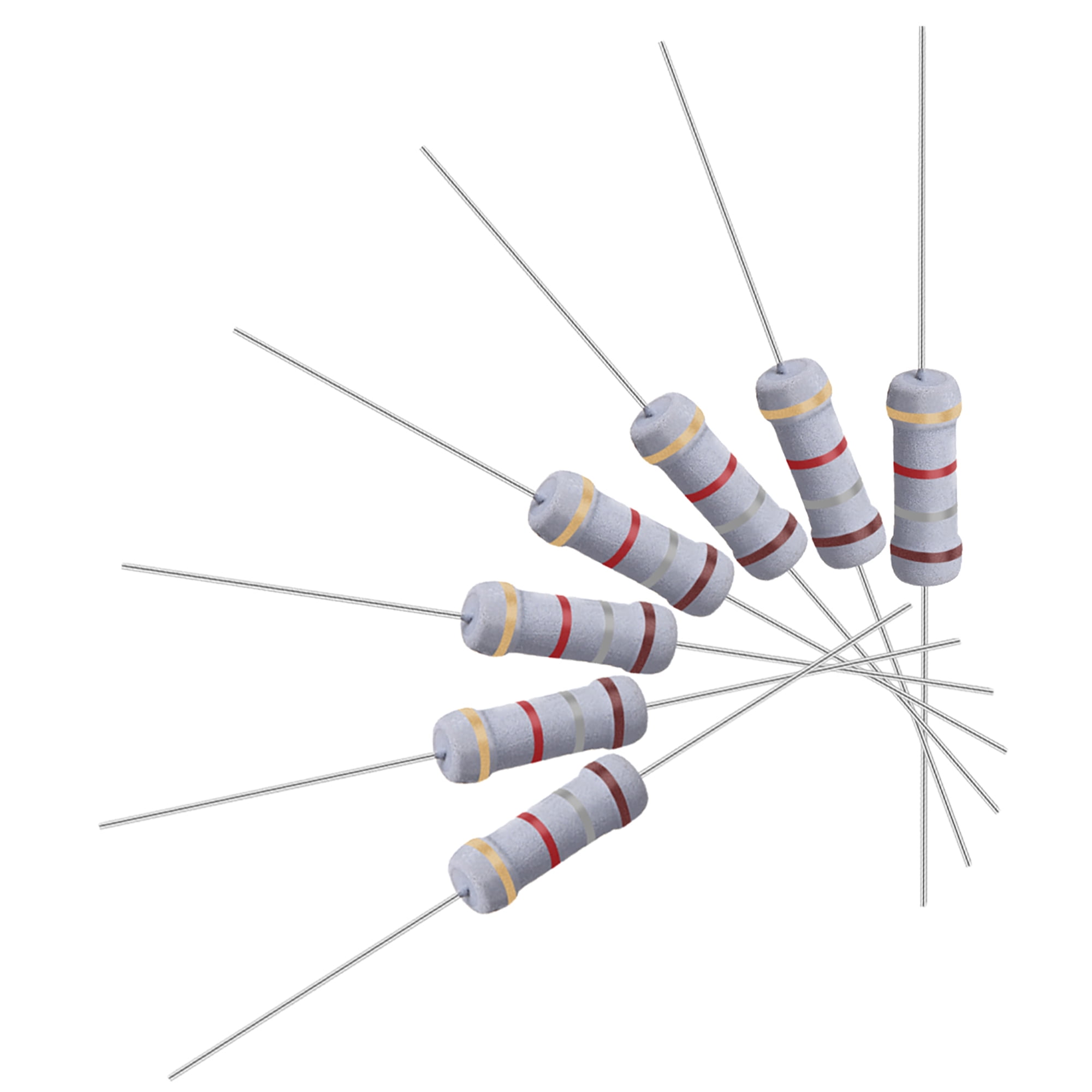 100 Pcs 1W Metal Oxide Film Resistor Axial Lead 1K Ohm ±5 Tolerance