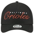thumbnail image 2 of Women's New Era Black Baltimore Orioles Metallic A-Frame 9FORTY Adjustable Hat, 2 of 5