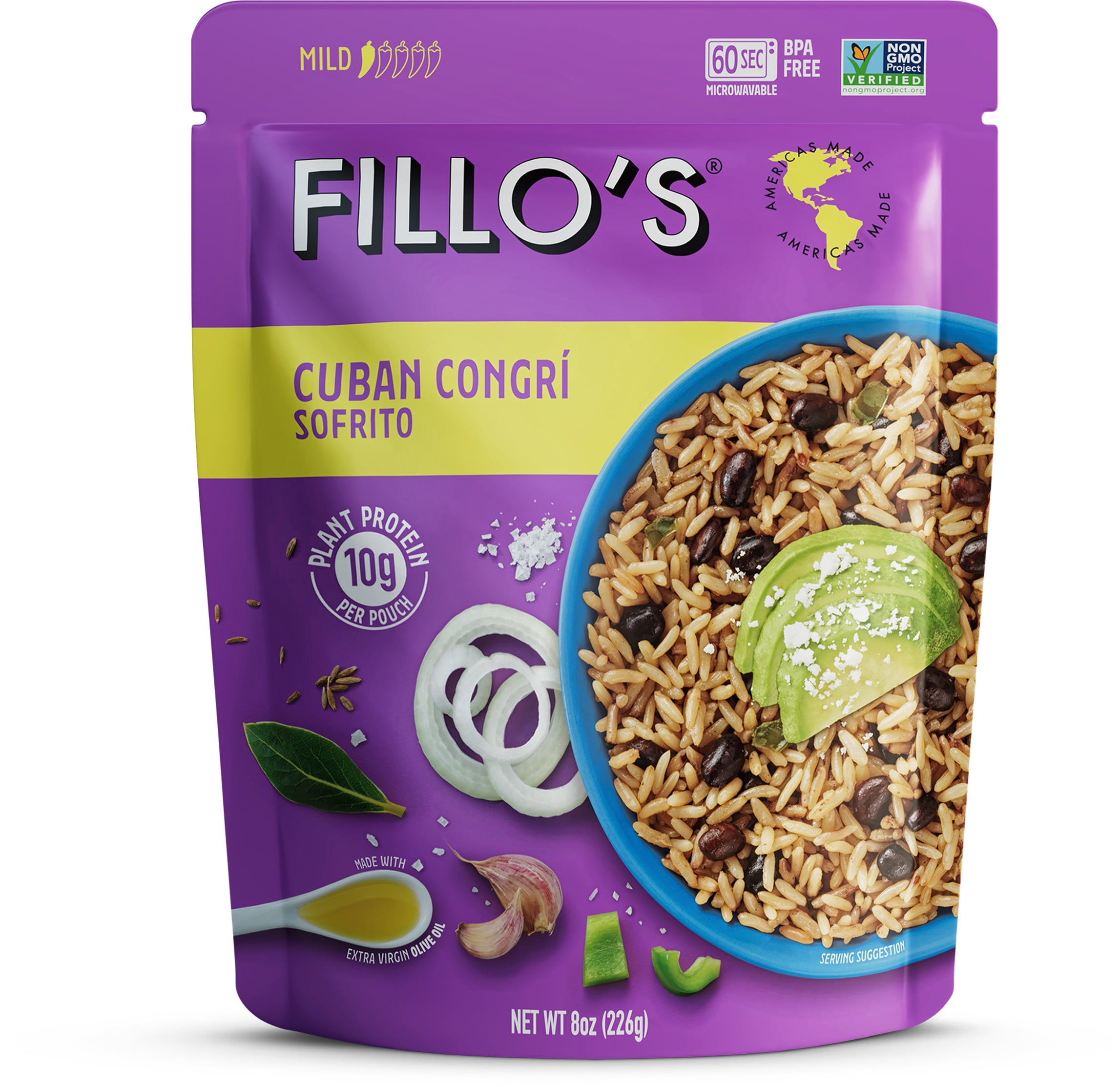 Fillo's Cuban Congri Black Beans and Rice- Single Pouch, 8 oz
