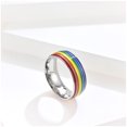 thumbnail image 4 of Mujeres Hombres Rainbow Colorido Fiesta de bodas Gay Anillos multicolores Homosexuales Bisexuales Moda Joyería de mano Tamaño 7 Inevent AP009965-01, 4 of 7