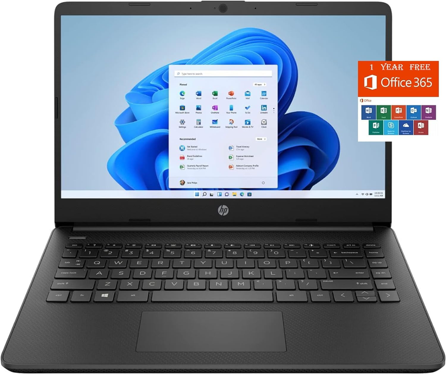 HP Stream 14" HD Laptop, Intel Celeron, 4GB, 64GB HD, 64GB SSD