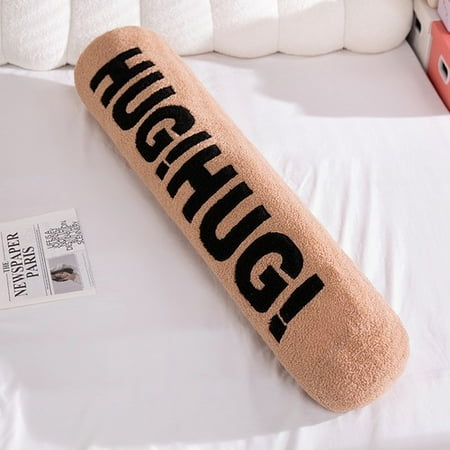 ShadeMart Sand Cylinder Body Pillow for Full-Length Support, 37.4-inch Round Bolster with Detachable Cover for Side Sleepers