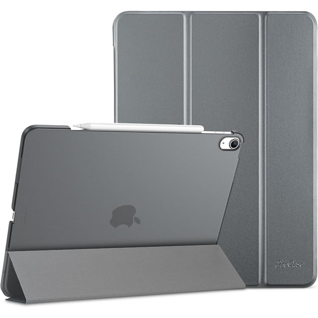 TEMOGU-pour Nouvel iPad Air 13 Pouces Case M3 2025/ M2 2024, Étui Intelligent Mince avec Étui Arrière Rigide Translucide, Prend en Charge Touch ID, Réveil/sommeil Automatique -Gris